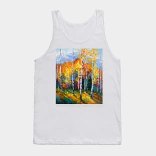 Autumn birches on the edge Tank Top